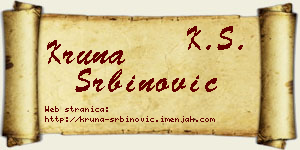 Kruna Srbinović vizit kartica